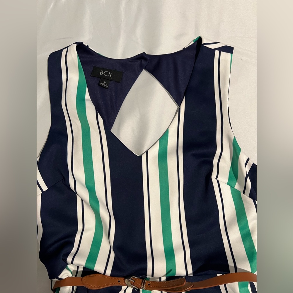 SOLD; NWT BCX Striped Dress with Belt - Picture 3 of 7